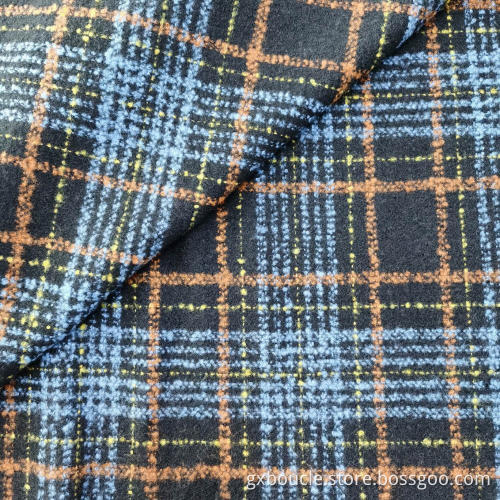Woolen Boucle plaid with loops yarn fabrics